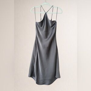 Moon River Charcoal Strappy Mini Dress